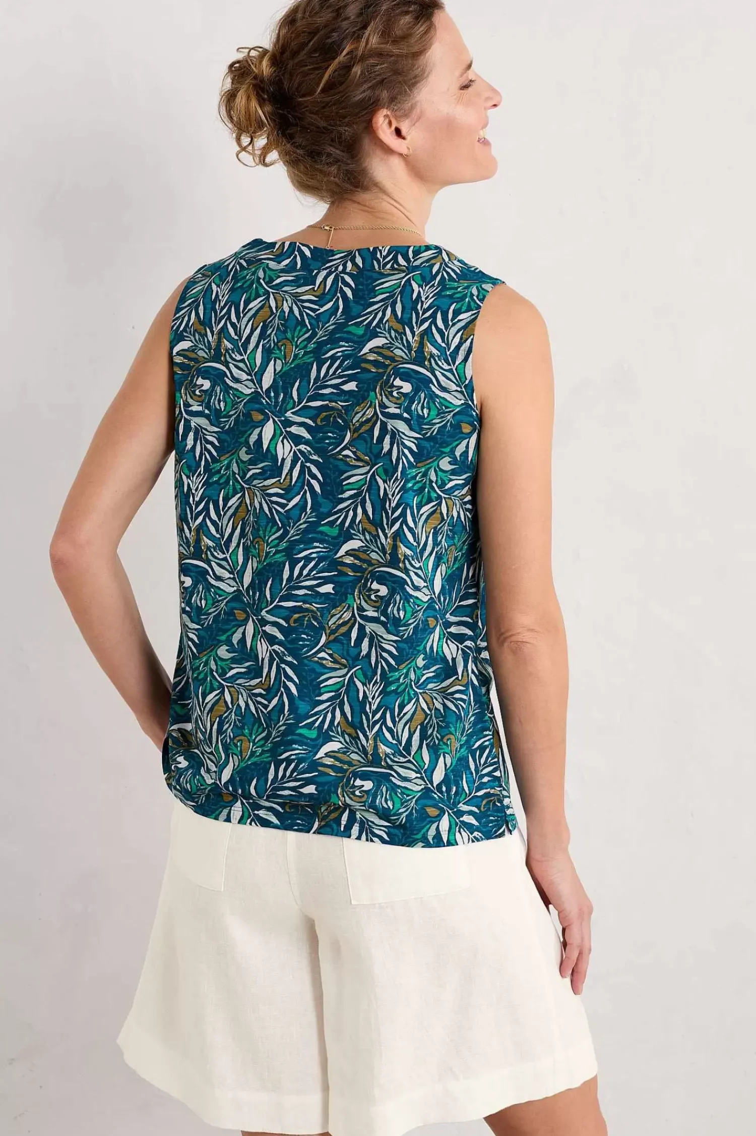 Tops<Seasalt Cornwall Achilla V-Neck Vest Kelp Forest Ocean Drift