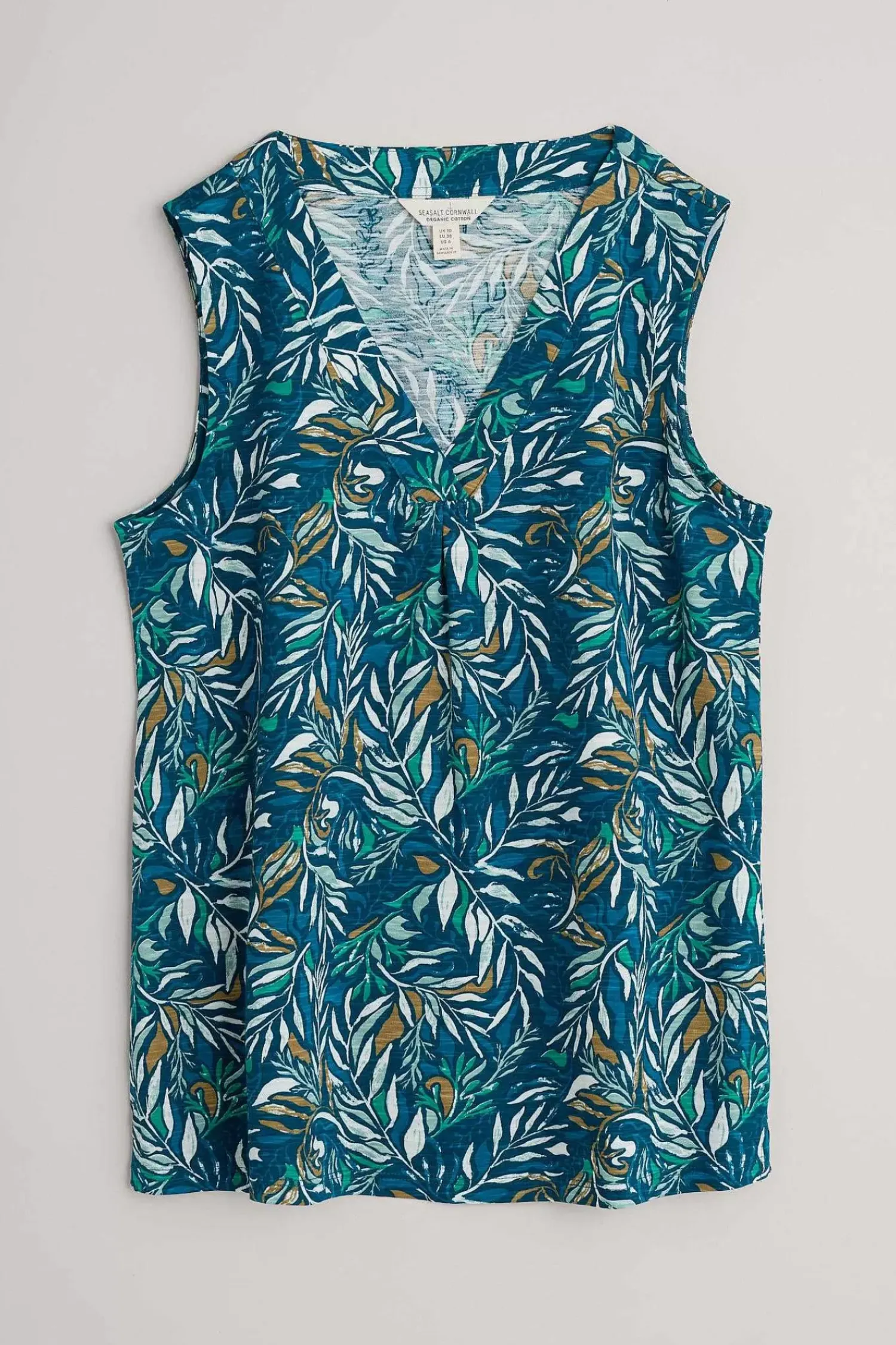 Tops<Seasalt Cornwall Achilla V-Neck Vest Kelp Forest Ocean Drift
