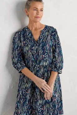 Dresses<Seasalt Cornwall Apple Barn Printed Dress Wetland Pasture Maritime
