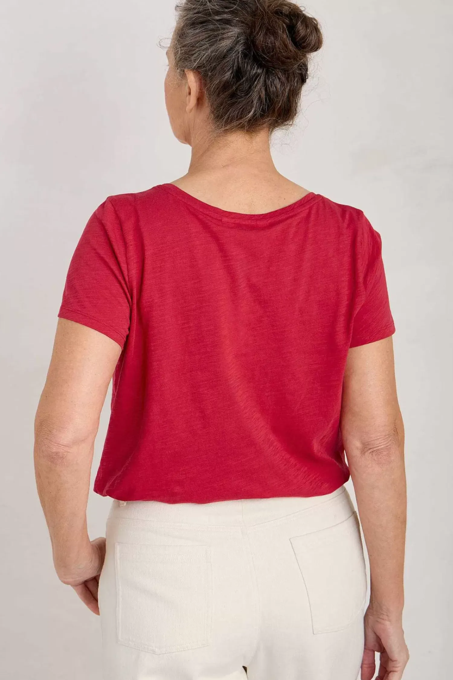 Tops<Seasalt Cornwall Appletree Keyhole Detail T-Shirt (Gots) Sedum