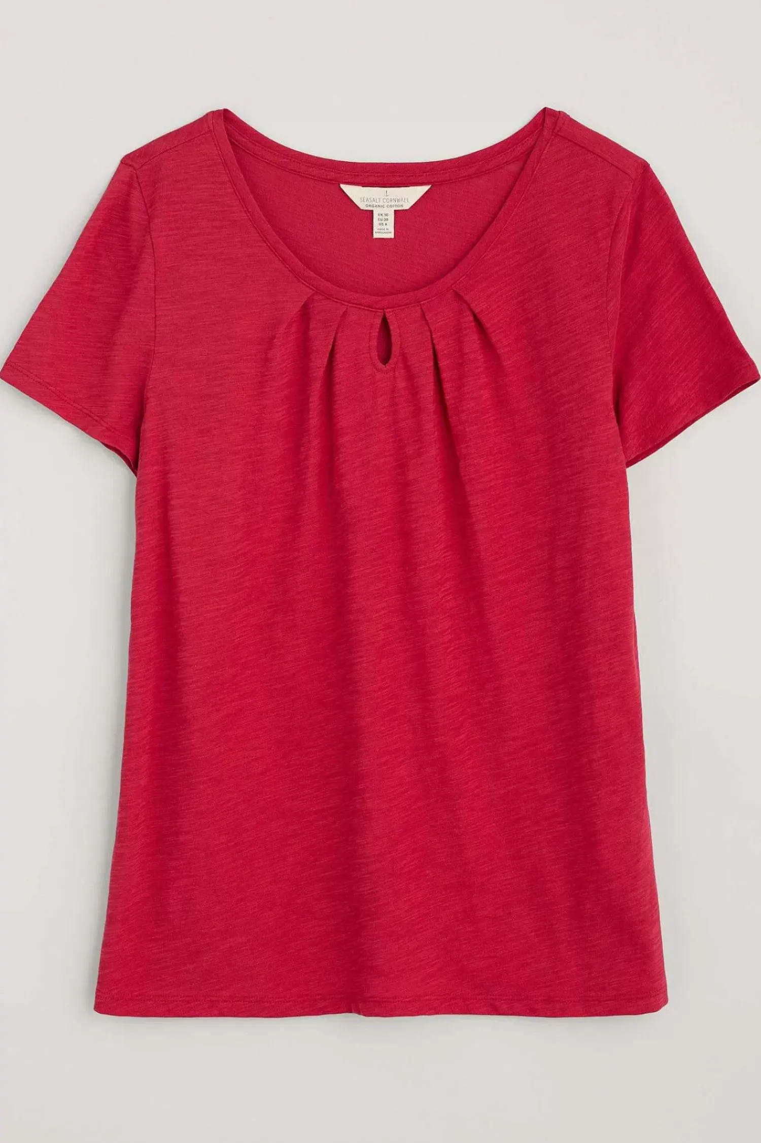 Tops<Seasalt Cornwall Appletree Keyhole Detail T-Shirt (Gots) Sedum
