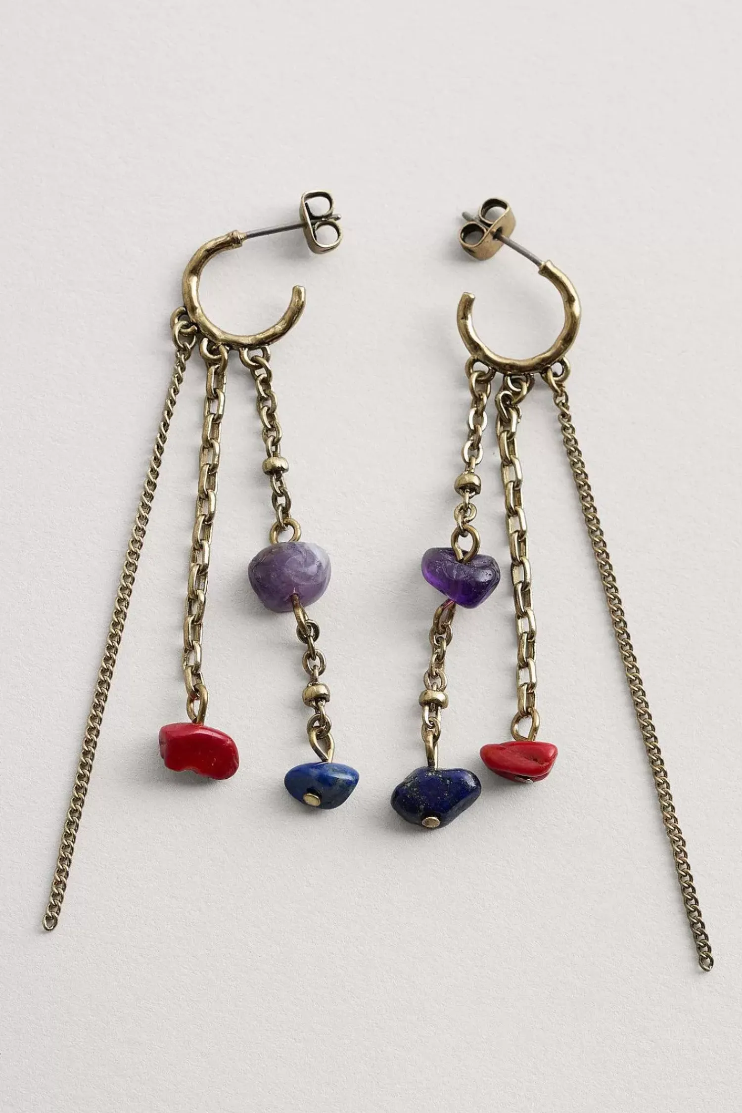 Jewellery<Seasalt Cornwall Arc Chain Drop Earrings Spriggan Papaya