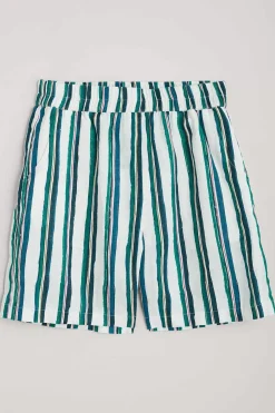 Trousers & Shorts<Seasalt Cornwall Aviso Printed Linen Shorts River Stripe Chalk
