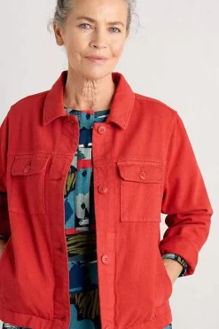 Coats & Jackets<Seasalt Cornwall Ballad Denim Jacket Tomato