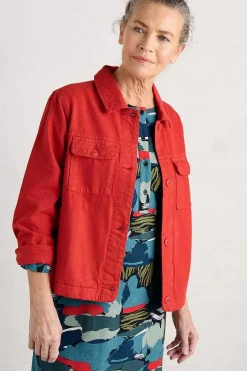 Coats & Jackets<Seasalt Cornwall Ballad Denim Jacket Tomato