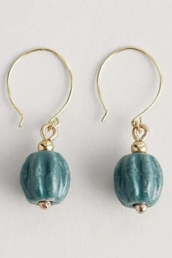 Jewellery<Seasalt Cornwall Barley Ceramic Bead Earrings Watercress