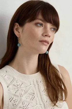 Jewellery<Seasalt Cornwall Barley Ceramic Bead Earrings Watercress