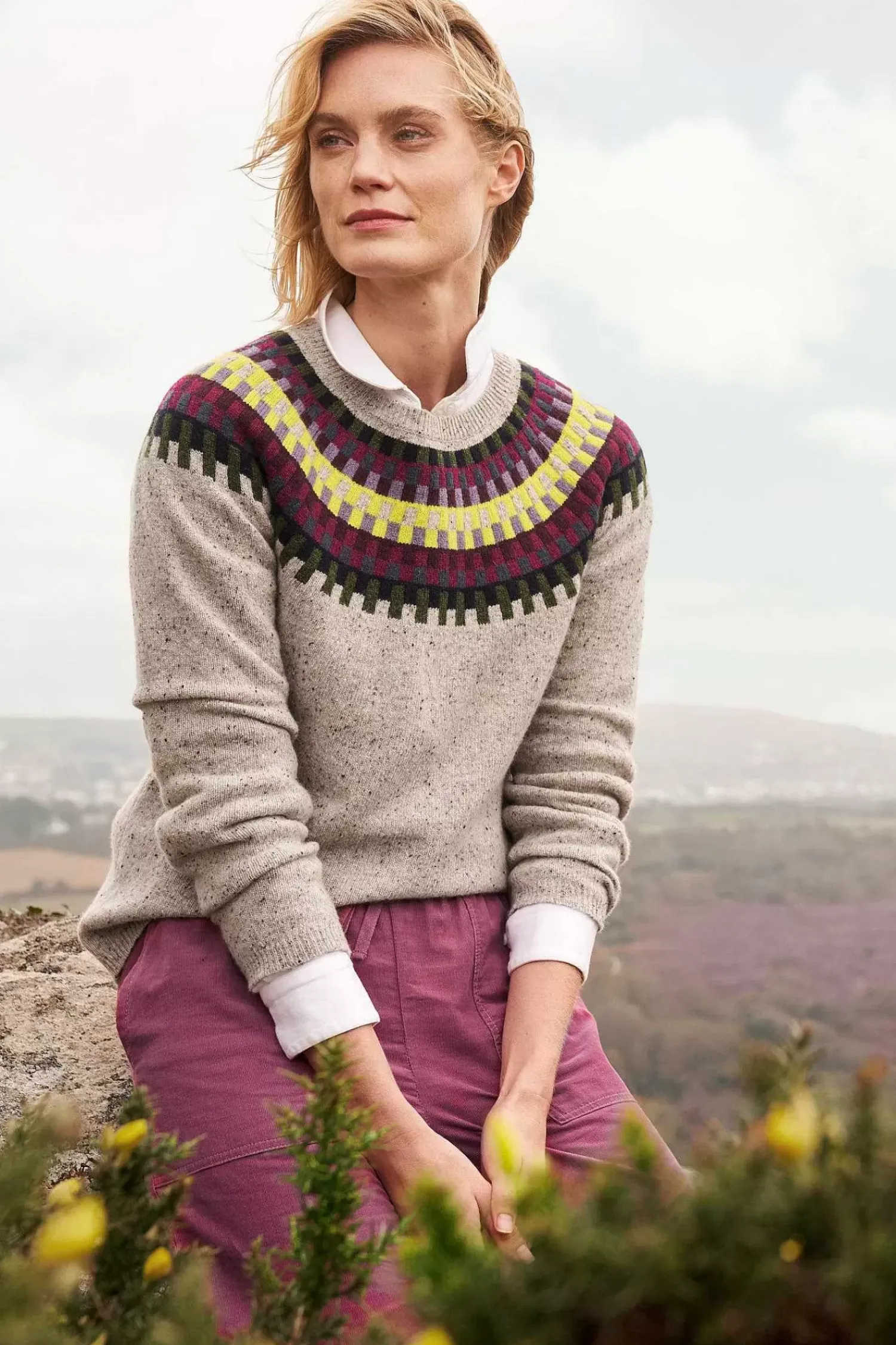 Knitwear<Seasalt Cornwall Berlewen Fair Isle Jumper Croquet Aran Multi