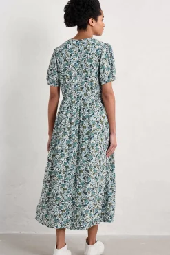 Dresses<Seasalt Cornwall Birch Leaf Midaxi Tea Dress Anemone Vintage Reflection