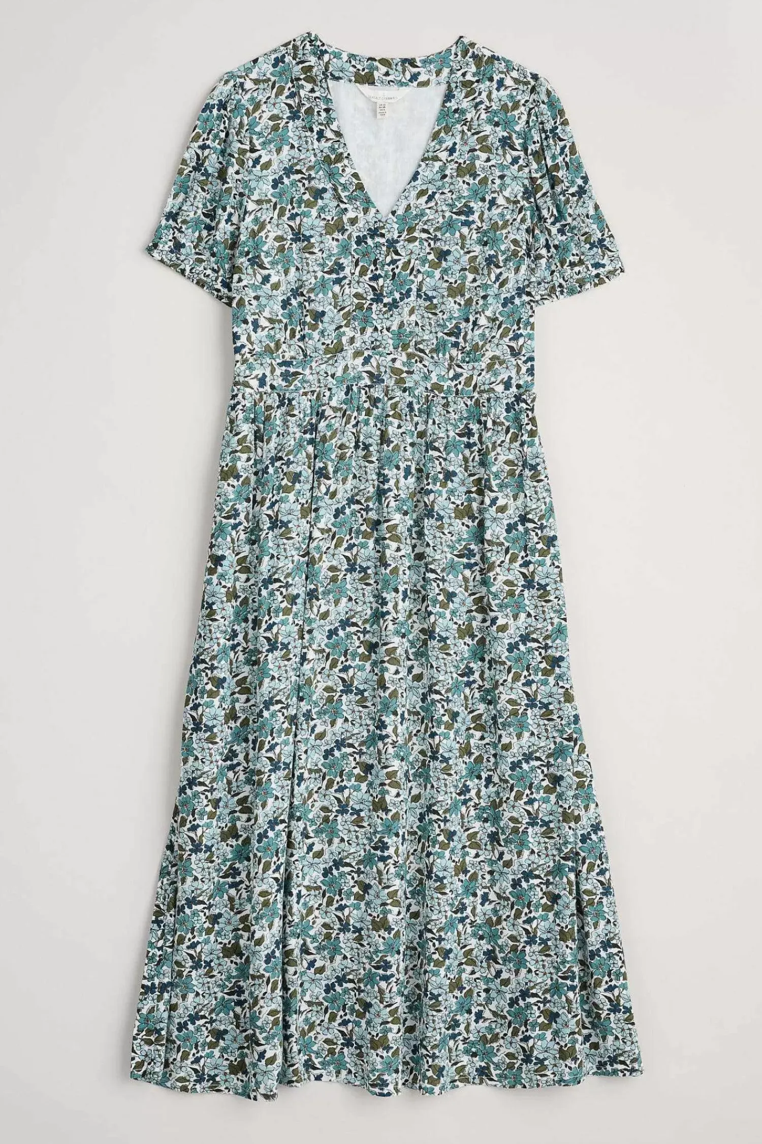 Dresses<Seasalt Cornwall Birch Leaf Midaxi Tea Dress Anemone Vintage Reflection