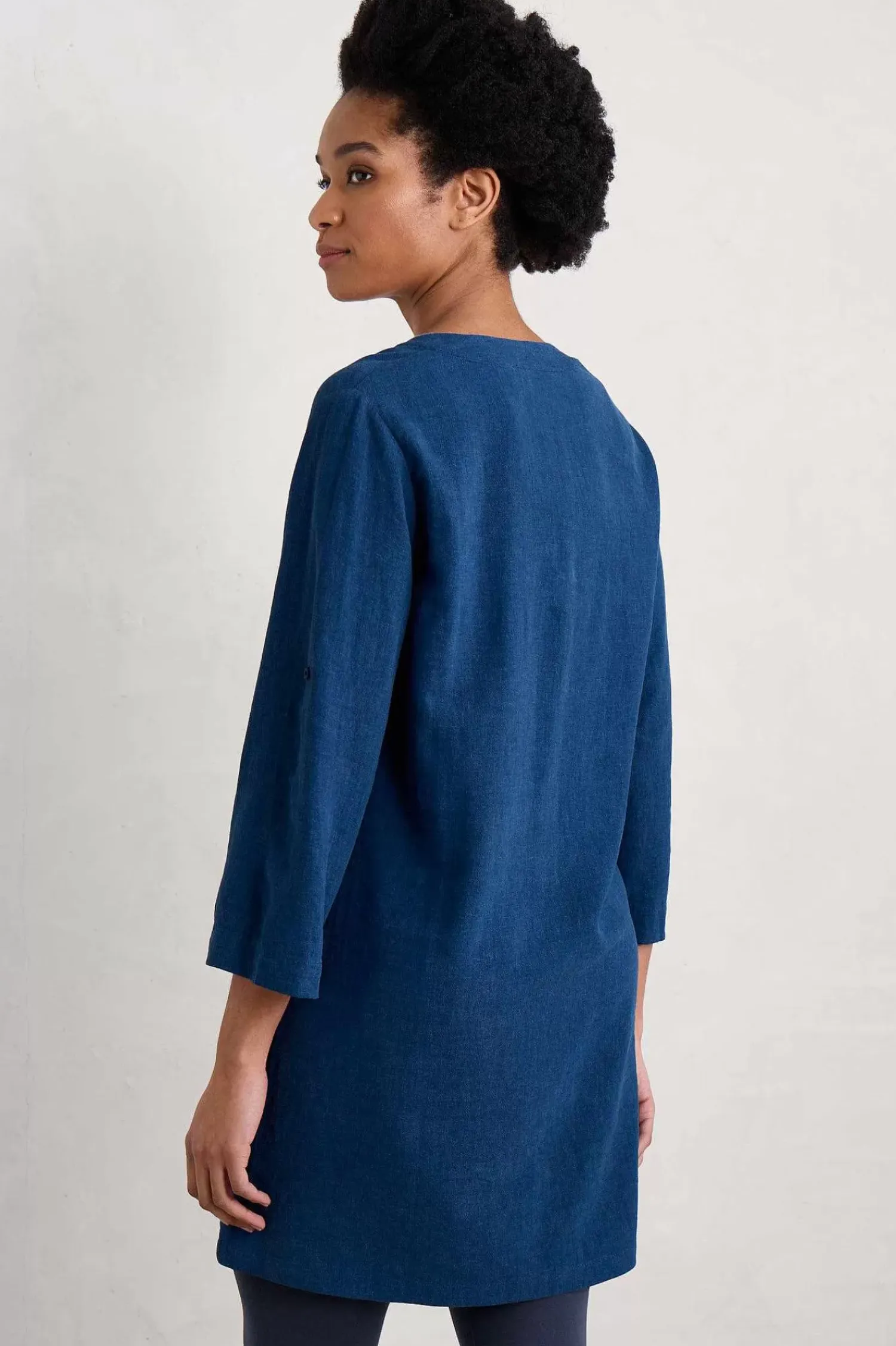 Tunics<Seasalt Cornwall Brittlestar V-Neck Linen Blend Tunic Marine