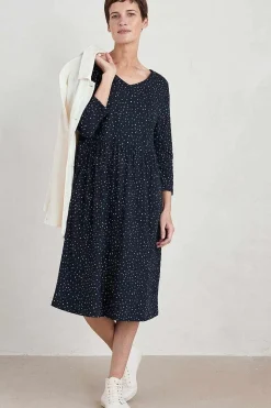 Dresses<Seasalt Cornwall Brush Drawing 3/4 Sleeve Dress Paint Speckles Maritime