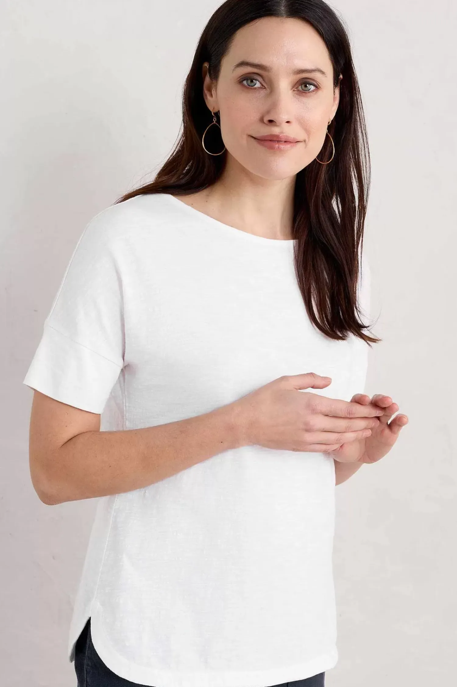 Tops<Seasalt Cornwall Bryher View Organic Cotton Boat Neck T-Shirt (Gots) Salt