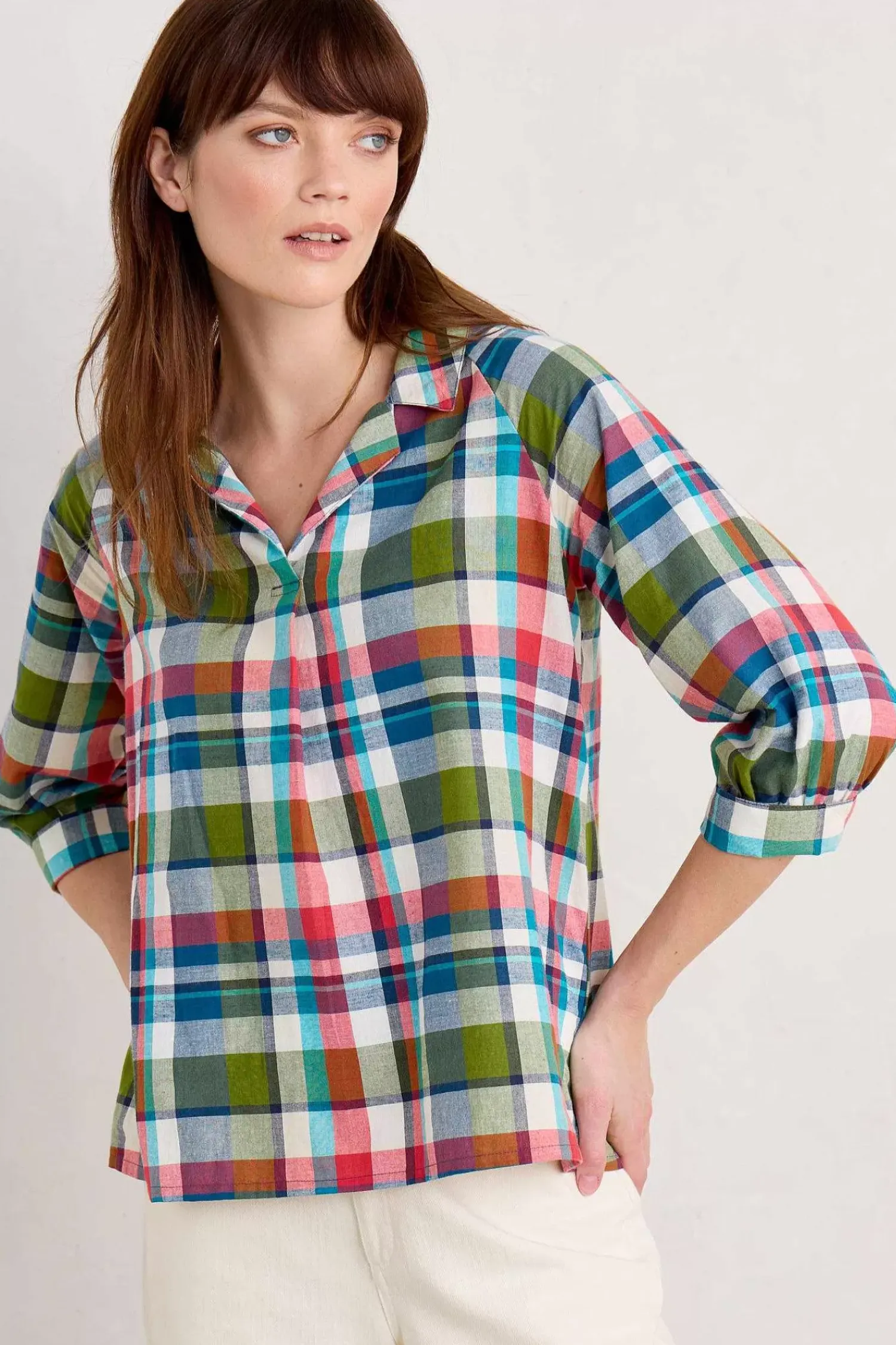 Tops<Seasalt Cornwall Bryn Checked Top Florabunda Multi