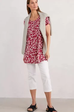 Tunics<Seasalt Cornwall Busy Lizzy Short Sleeve Tunic Waterway Leaves Rudder