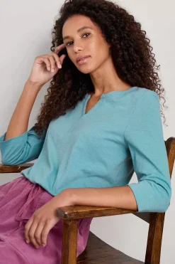 Tops<Seasalt Cornwall Carlyon Organic Cotton Top (Gots) Enamel