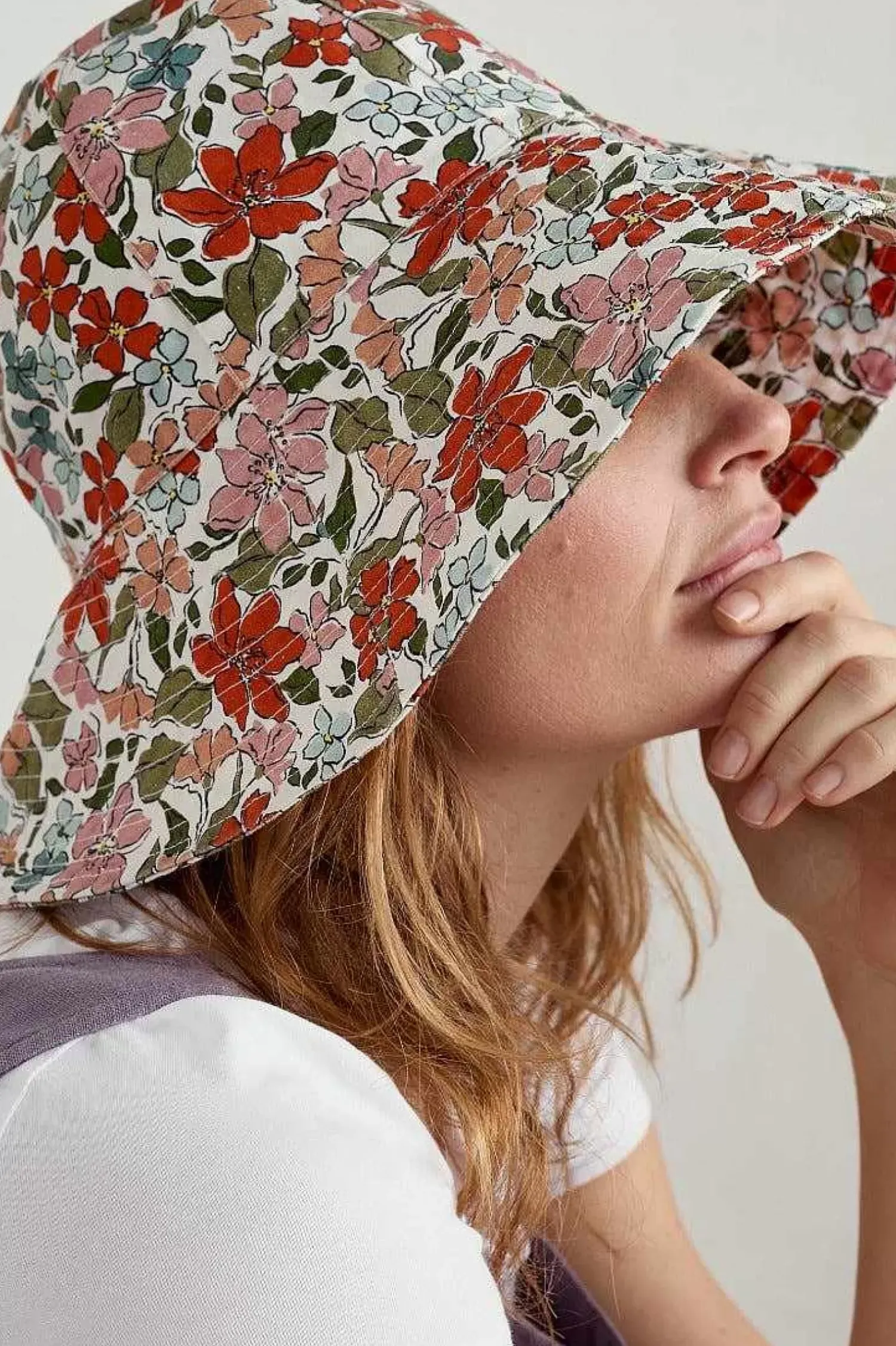 Hats<Seasalt Cornwall Celia Large Brimmed Sunhat Anemone Vintage Chalk