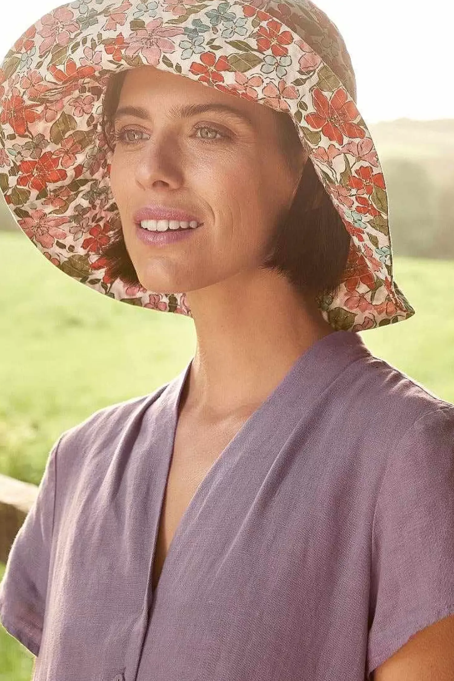 Hats<Seasalt Cornwall Celia Large Brimmed Sunhat Anemone Vintage Chalk