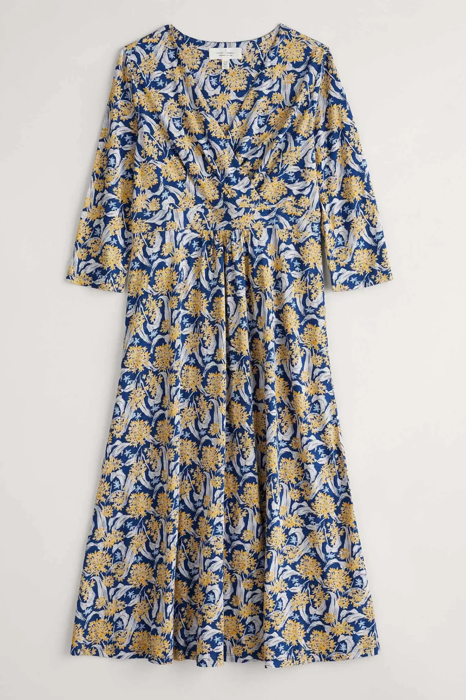 Dresses<Seasalt Cornwall Chapelle 3/4 Sleeve Jersey Dress (Gots) Woodland Garlic Marine