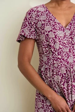 Dresses<Seasalt Cornwall Chateaux Maxi Dress Trailing Woodblock Cassis