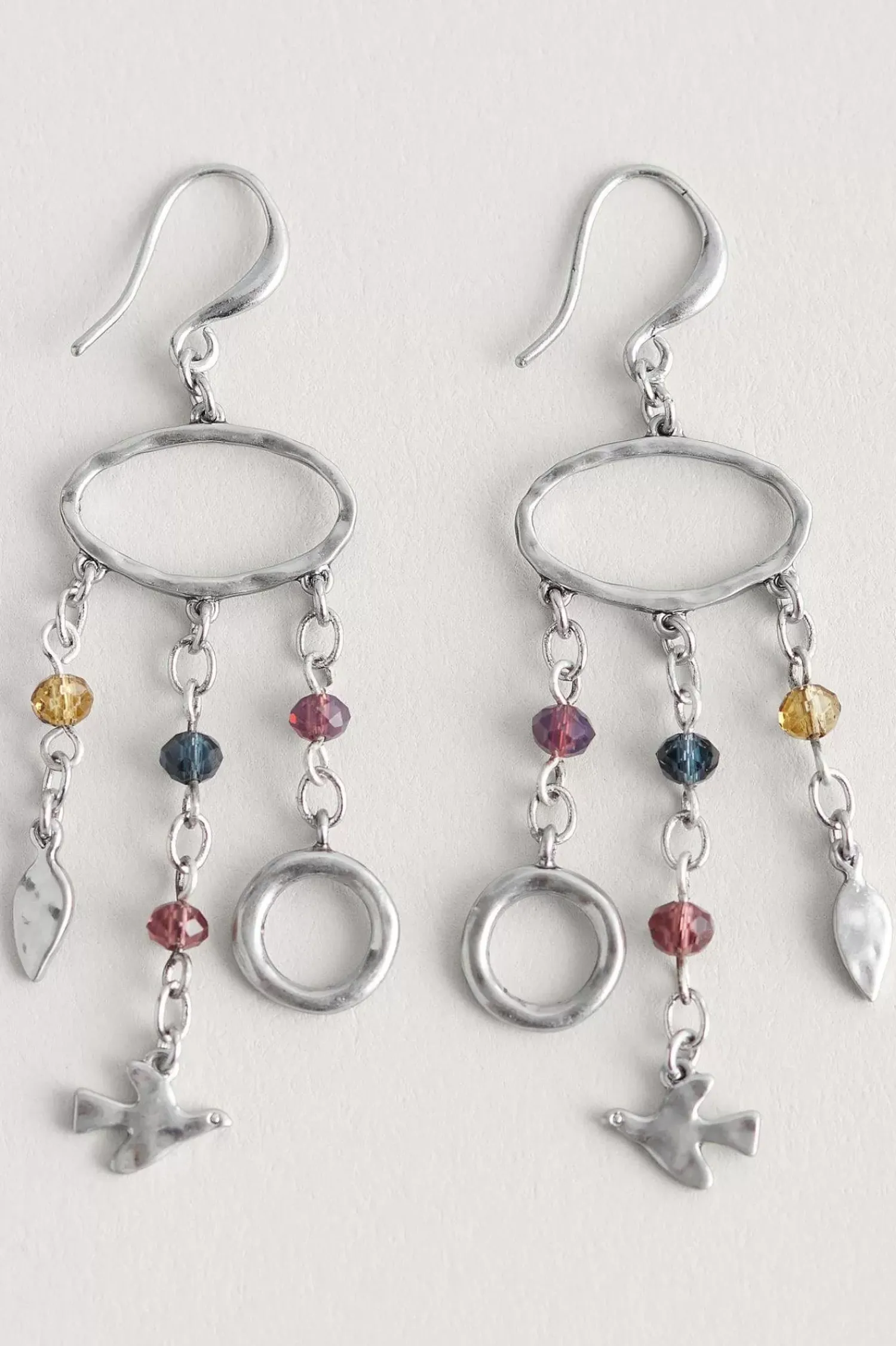 Jewellery<Seasalt Cornwall Chy Silver Tone Charm Earrings Pictoral Grain Mix