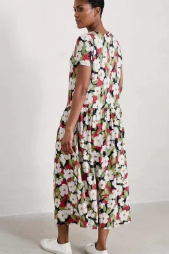 Dresses<Seasalt Cornwall Cladonia Short Sleeve Jersey Dress Coastal Bloom Maritime