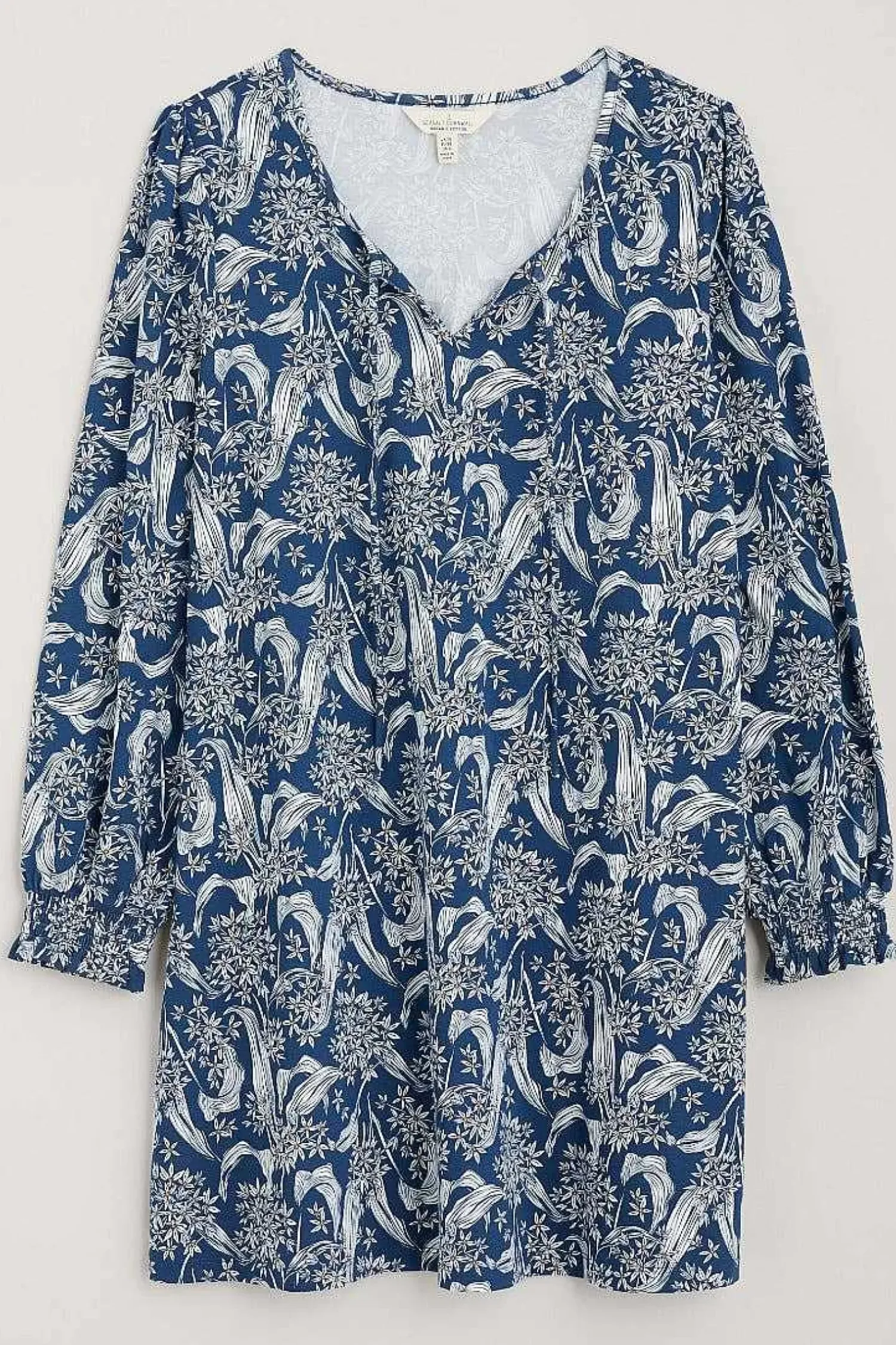 Tunics<Seasalt Cornwall Composition Organic Cotton Jersey Tunic (Gots) Woodland Garlic Marine Chalk