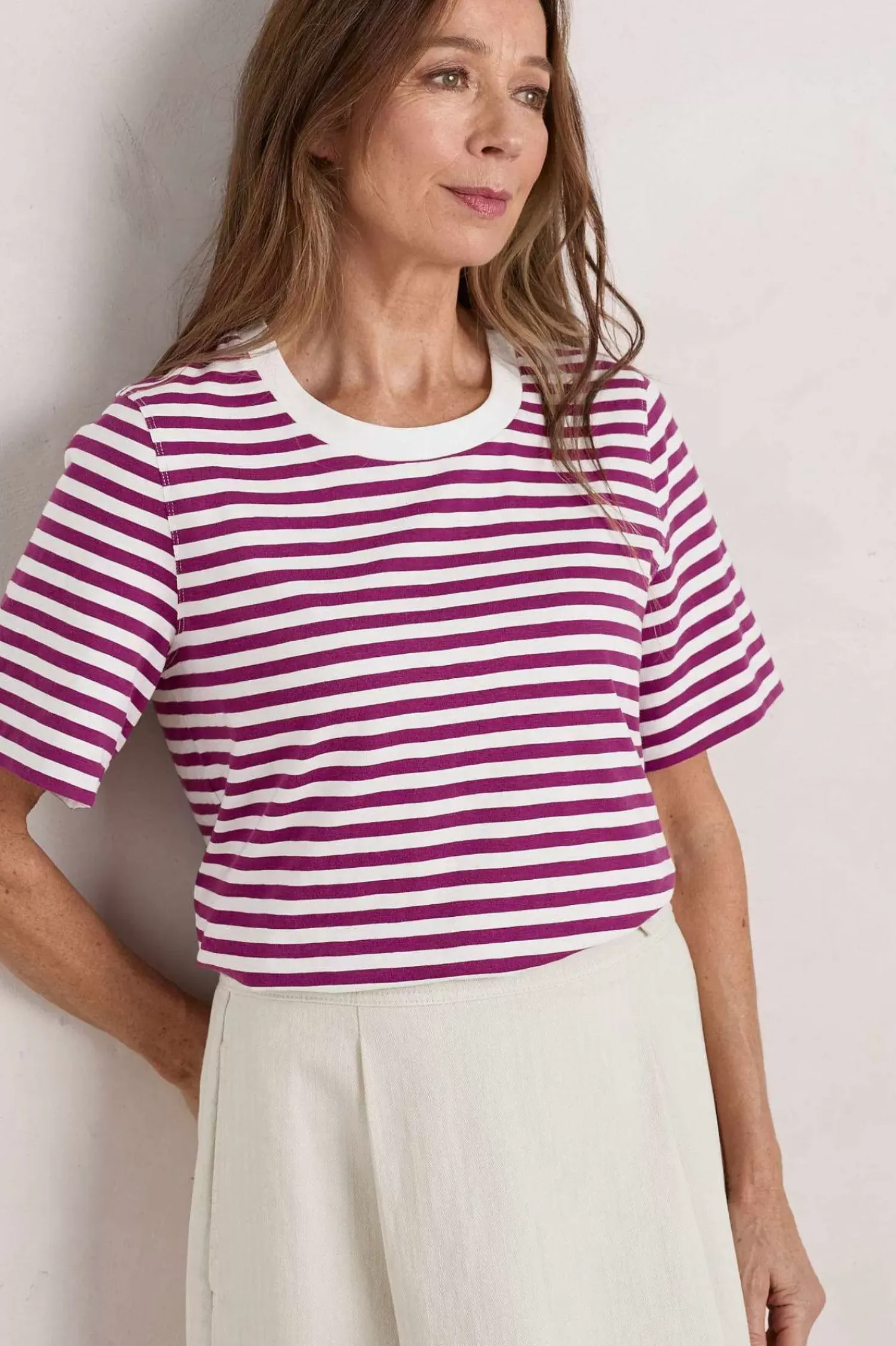 Tops<Seasalt Cornwall Copseland Striped Organic Cotton T-Shirt (Gots) Mini Cornish Chalk Cordial