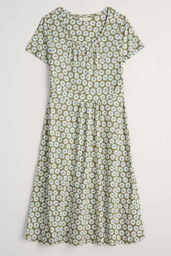 Dresses<Seasalt Cornwall Crebawthan Jersey Dress Sea Daisy Cut Stem