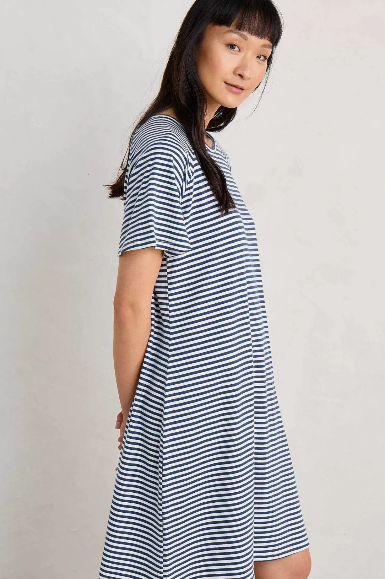 Nightwear<Seasalt Cornwall Day Star Jersey Nightdress Canvas Yacht Chalk