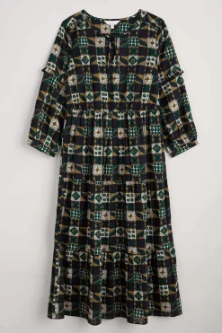 Dresses<Seasalt Cornwall Dearling Tiered Dress Folky Quilt Onyx