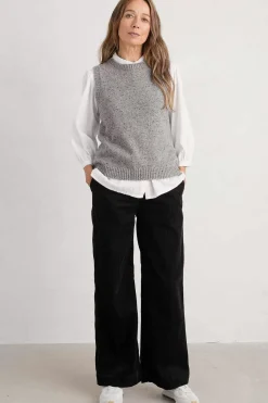 Trousers & Shorts<Seasalt Cornwall Dillwyn Wide Leg Cord Trouser Onyx