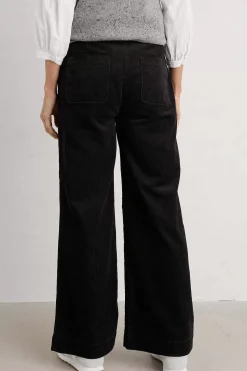 Trousers & Shorts<Seasalt Cornwall Dillwyn Wide Leg Cord Trouser Onyx