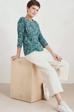 Tops<Seasalt Cornwall Easel 3/4 Sleeve Top Flowing Reeds Wreckage