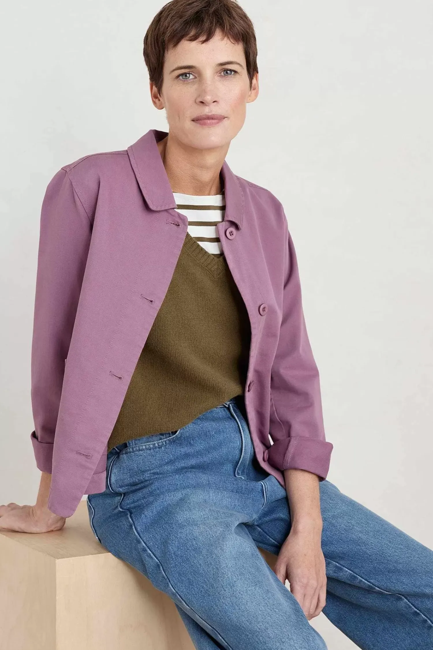 Knitwear<Seasalt Cornwall East View V-Neck Knitted Vest Laurel