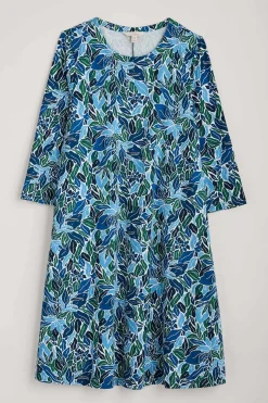 Dresses<Seasalt Cornwall Ebb Flow Jersey Dress Painterly Leaves Copse