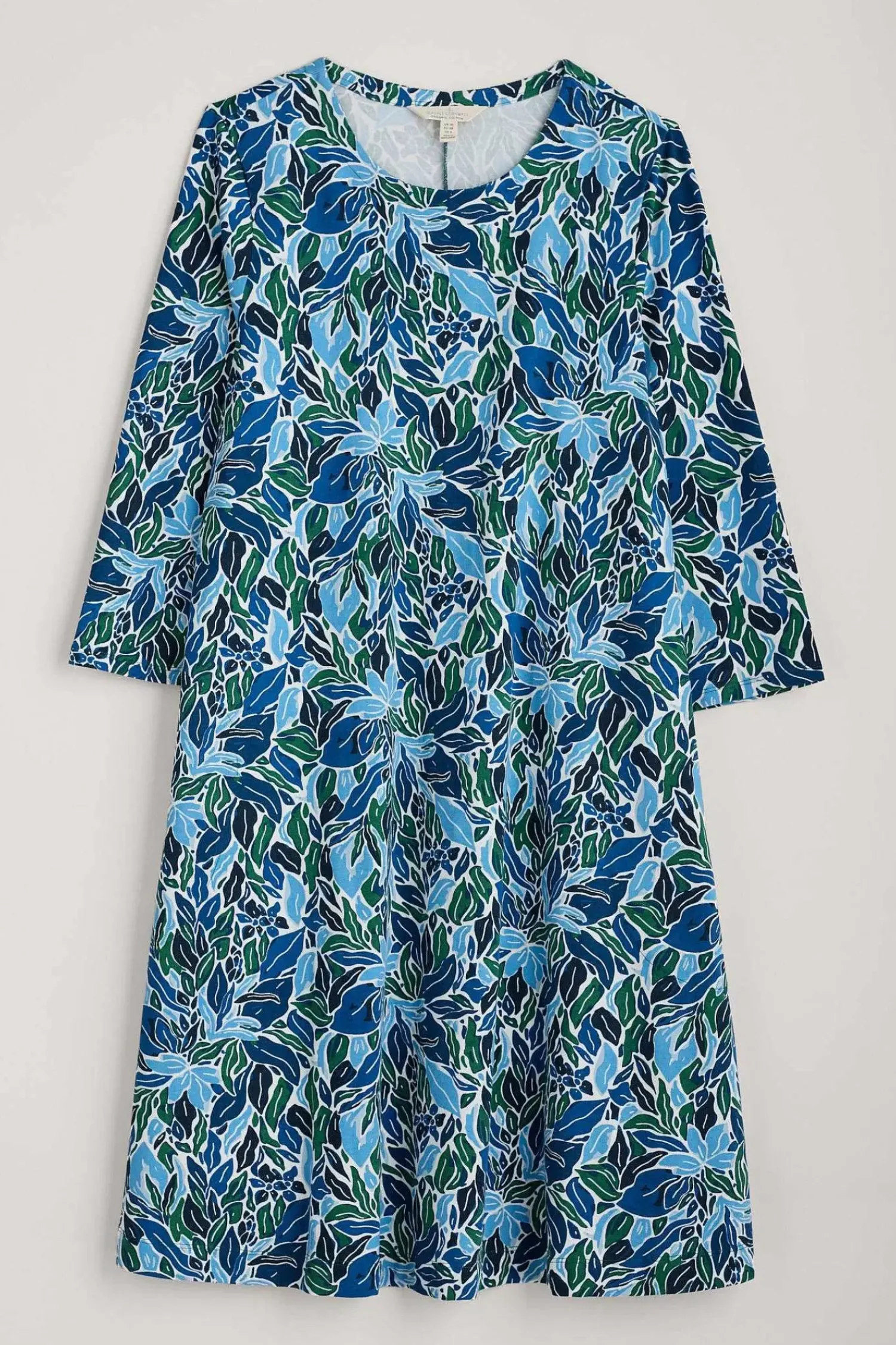 Dresses<Seasalt Cornwall Ebb Flow Jersey Dress Painterly Leaves Copse