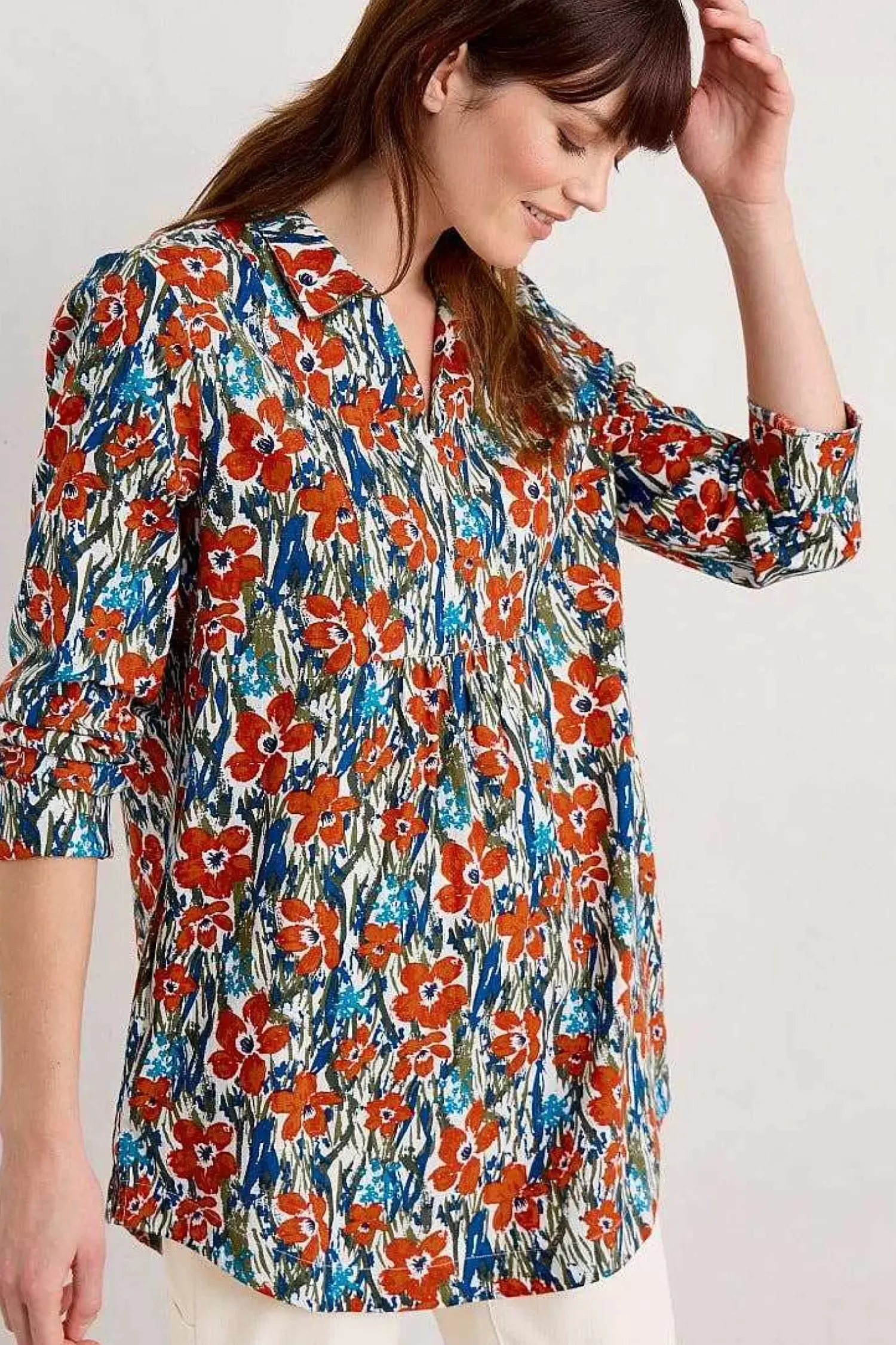 Tunics<Seasalt Cornwall Fal Water Printed Tunic Marsh Marigold Chalk