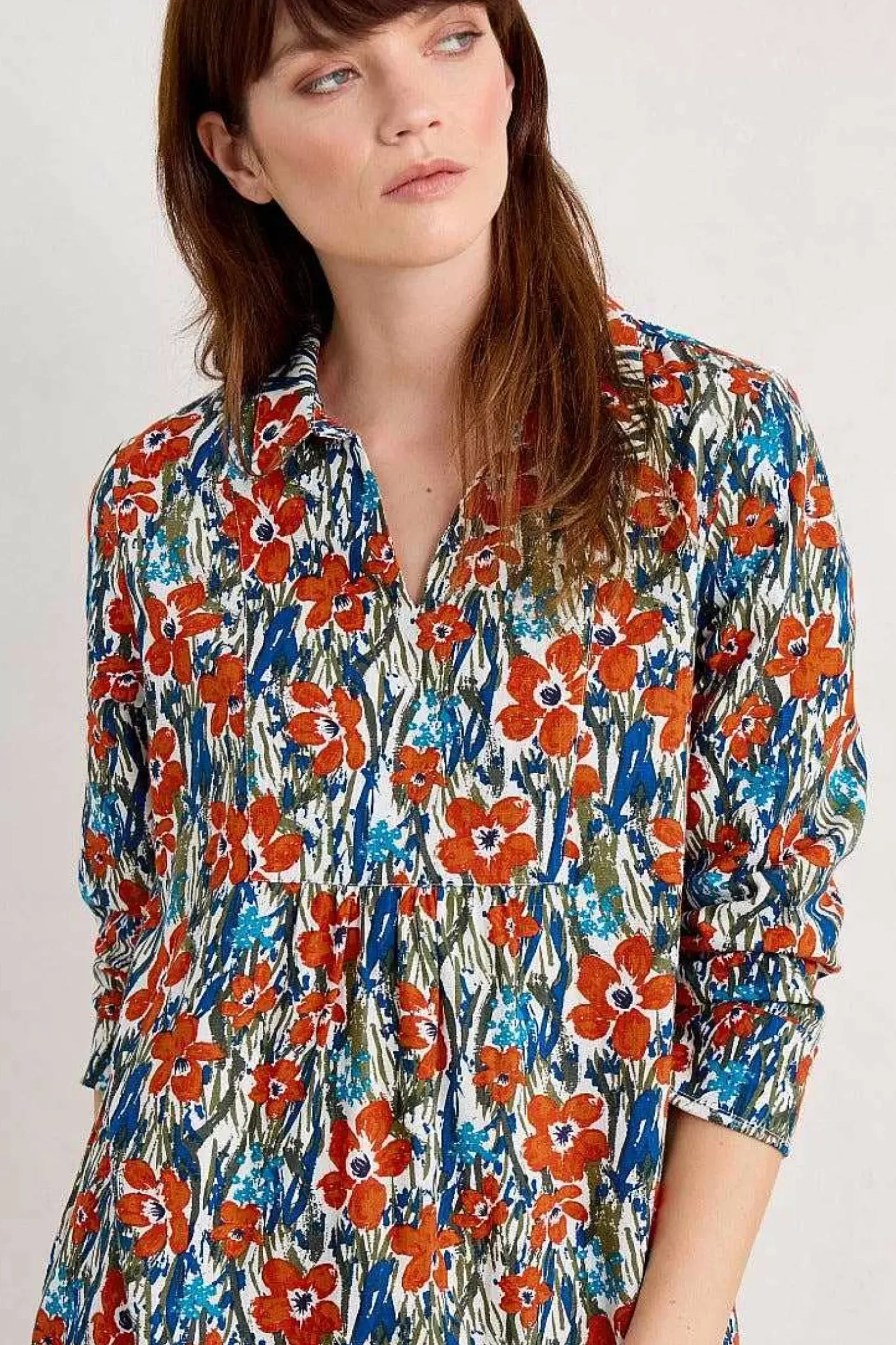 Tunics<Seasalt Cornwall Fal Water Printed Tunic Marsh Marigold Chalk