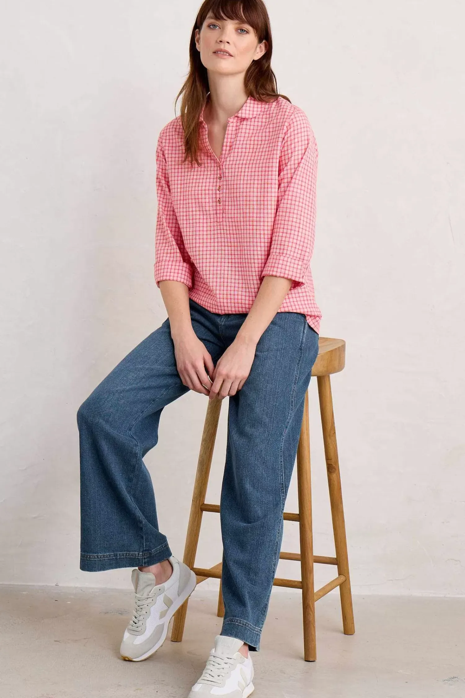 Tops<Seasalt Cornwall Farsight Cotton Shirt Forrabury Stitches Tomato