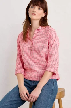 Tops<Seasalt Cornwall Farsight Cotton Shirt Forrabury Stitches Tomato