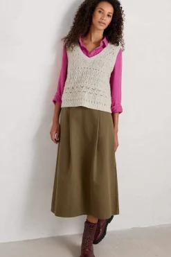 Knitwear<Seasalt Cornwall Feock Merino Blend V-Neck Knitted Vest Aran