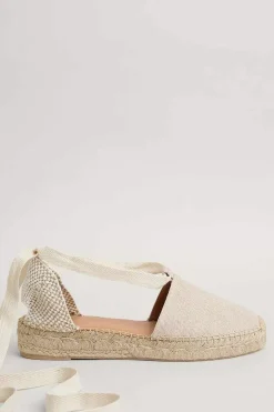 Shoes<Seasalt Cornwall Fern Path Ankle Tie Cotton Espadrilles Natural