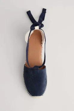 Shoes<Seasalt Cornwall Fern Path Suede Wedge Espadrilles Dark Night