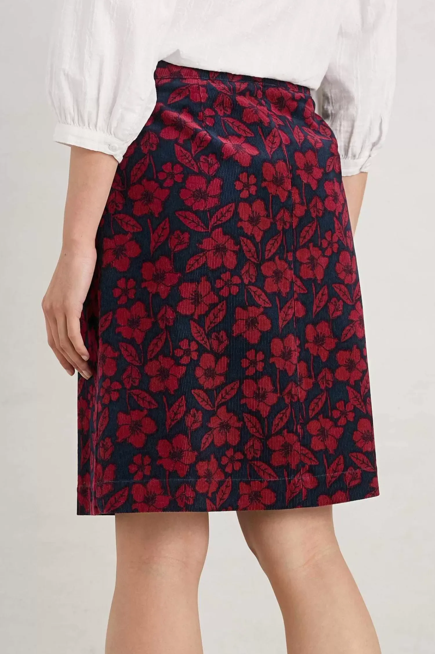 Skirts<Seasalt Cornwall Ferry Crossing Needlecord Skirt Collaged Rose Maritime Jam