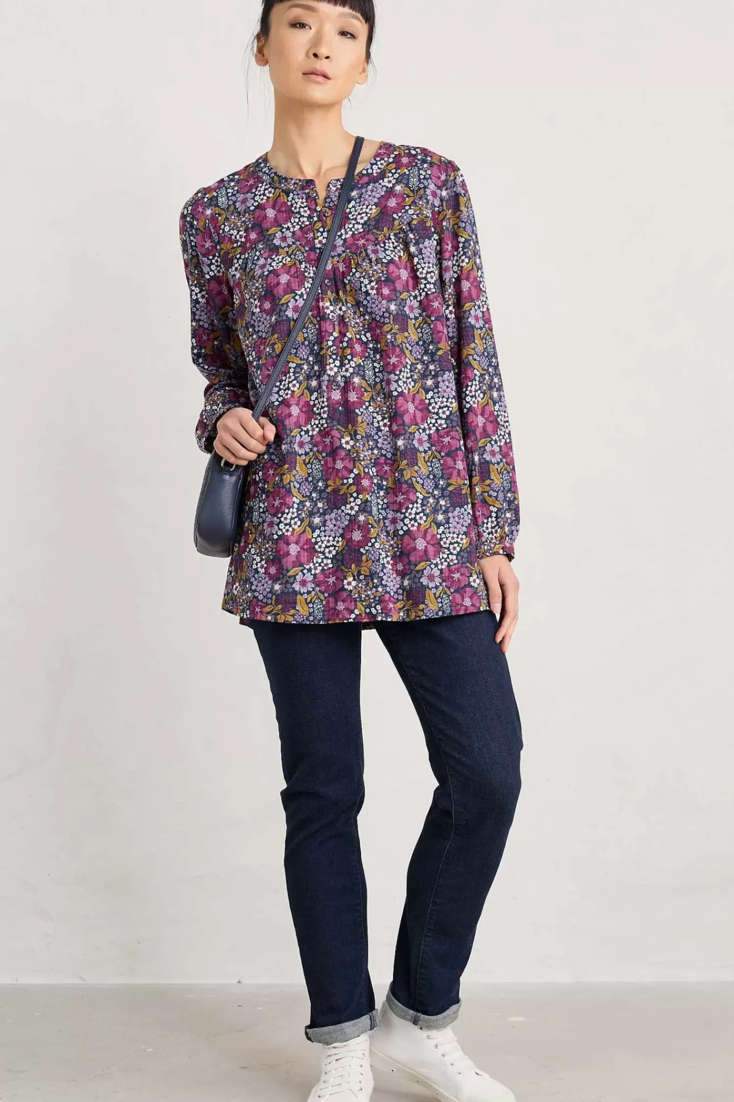 Tops<Seasalt Cornwall Fieldfare Top Dense Floral Squall