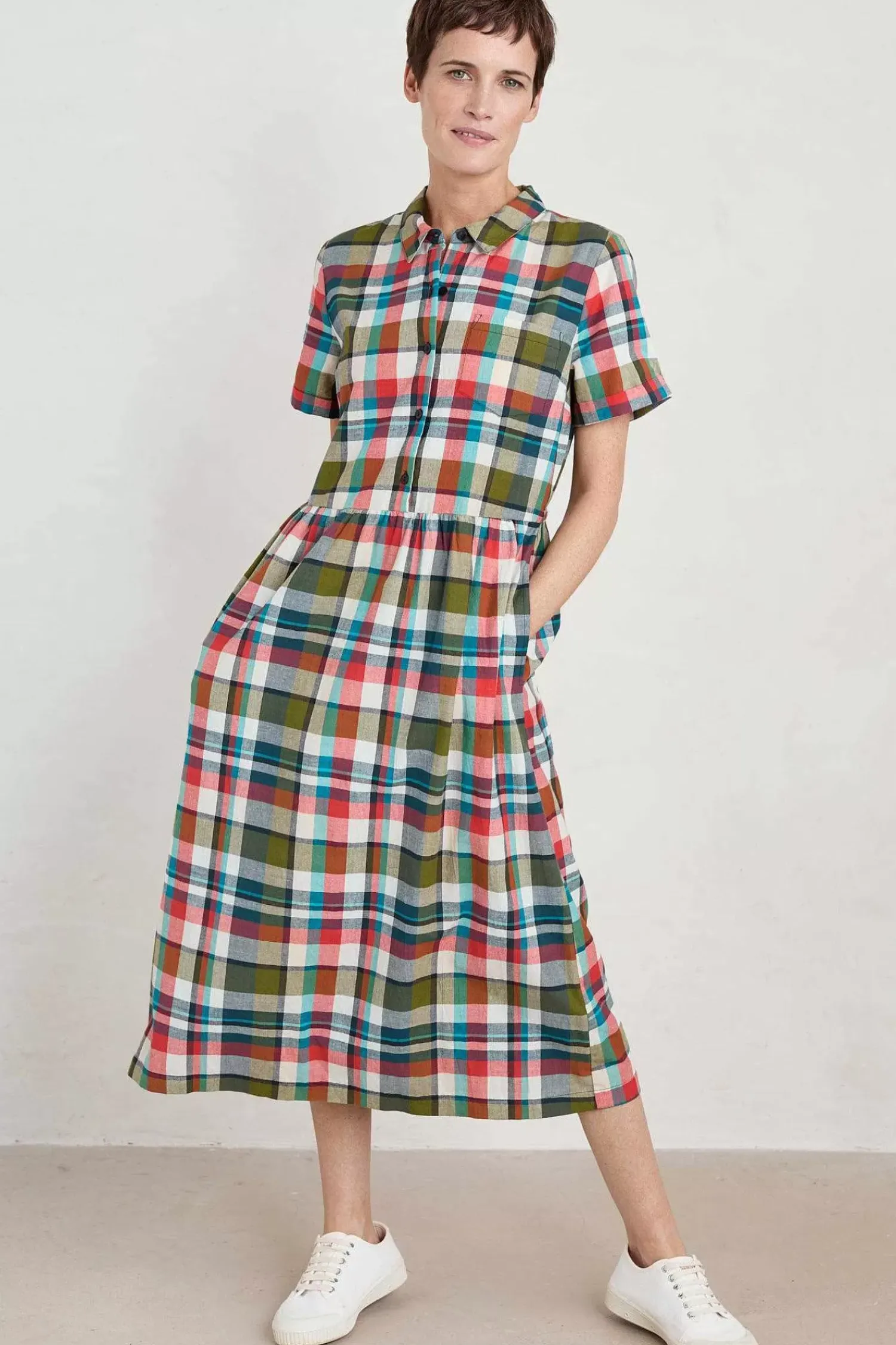 Dresses<Seasalt Cornwall Fleet Checked Midi Dress Florabunda Multi