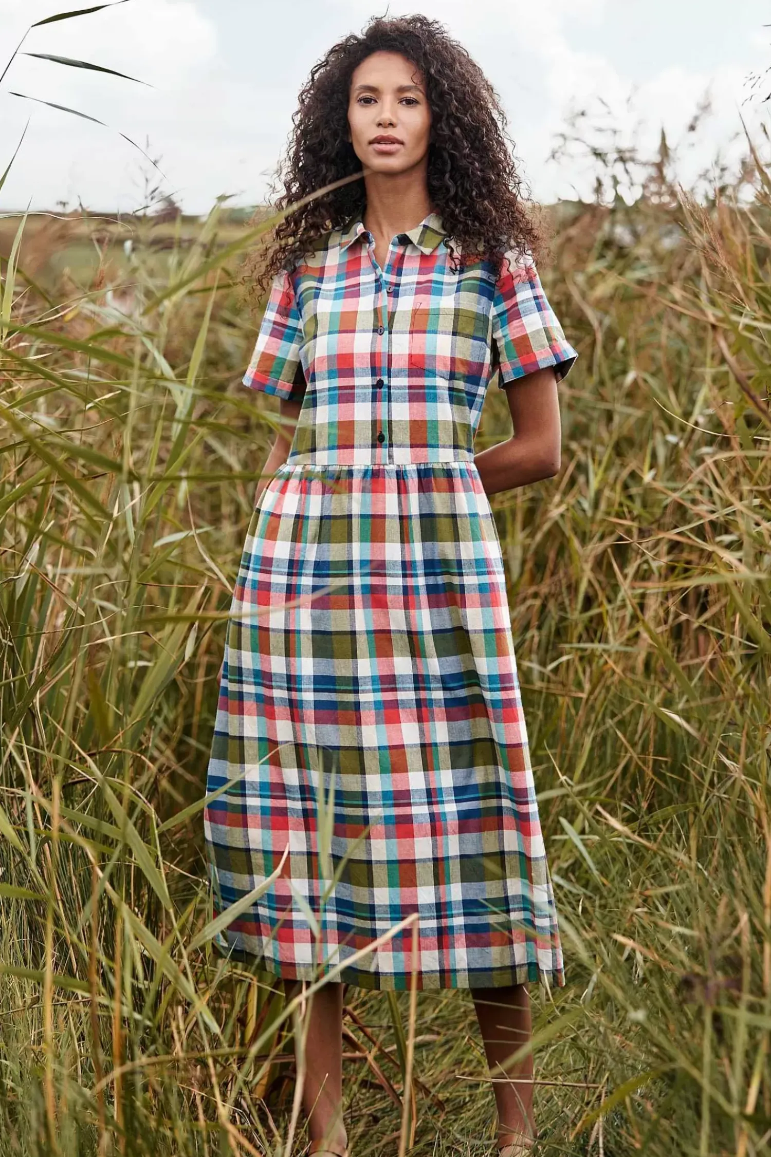 Dresses<Seasalt Cornwall Fleet Checked Midi Dress Florabunda Multi