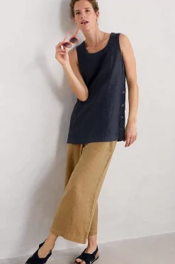 Tops<Seasalt Cornwall Foredune Linen Vest Maritime