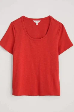 Tops<Seasalt Cornwall Gala Scoop Neck T-Shirt Tomato